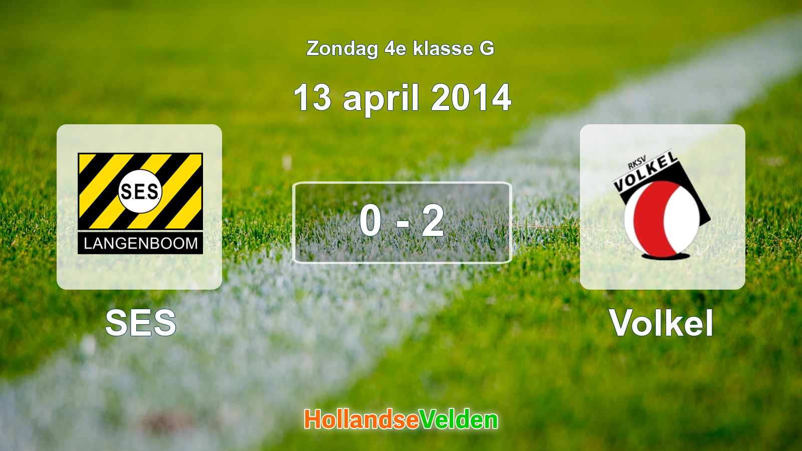 Gespeelde wedstrijd: SES - Volkel 0 - 2 (13 april 2014)