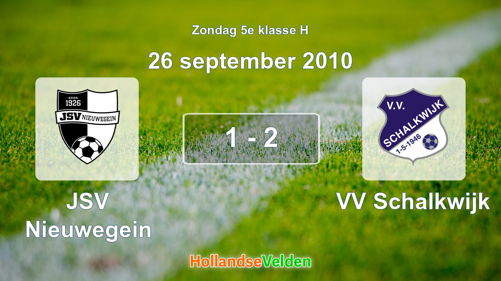 Gespeelde wedstrijd: JSV Nieuwegein - VV Schalkwijk 1 - 2 (26 september 2010)