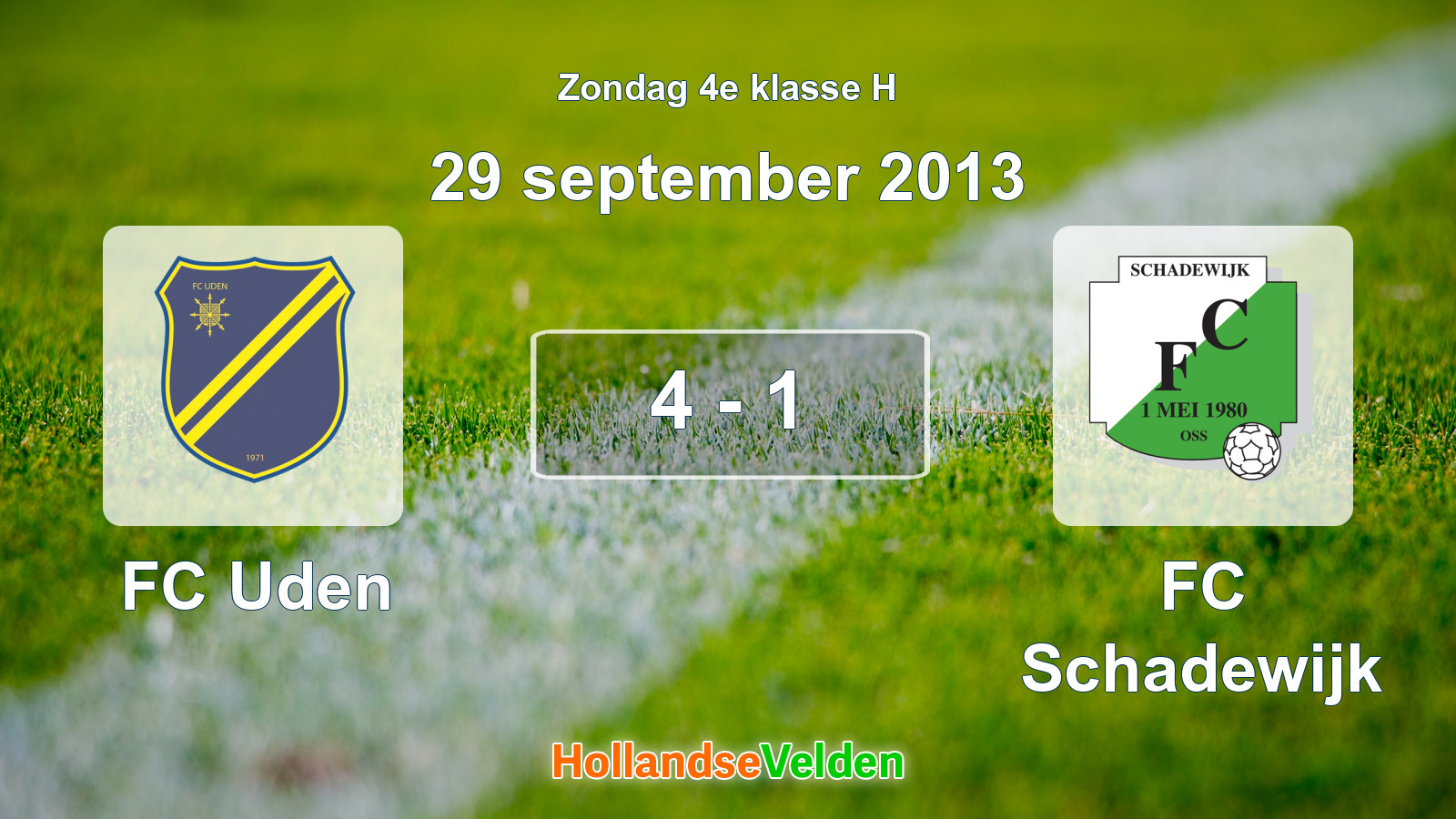 Gespeelde wedstrijd: FC Uden - FC Schadewijk 4 - 1 (29 september 2013)