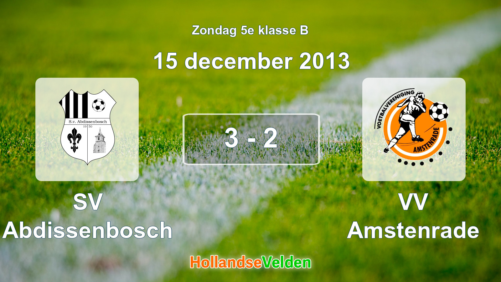Gespeelde wedstrijd: SV Abdissenbosch - VV Amstenrade 3 - 2 (15 december 2013)
