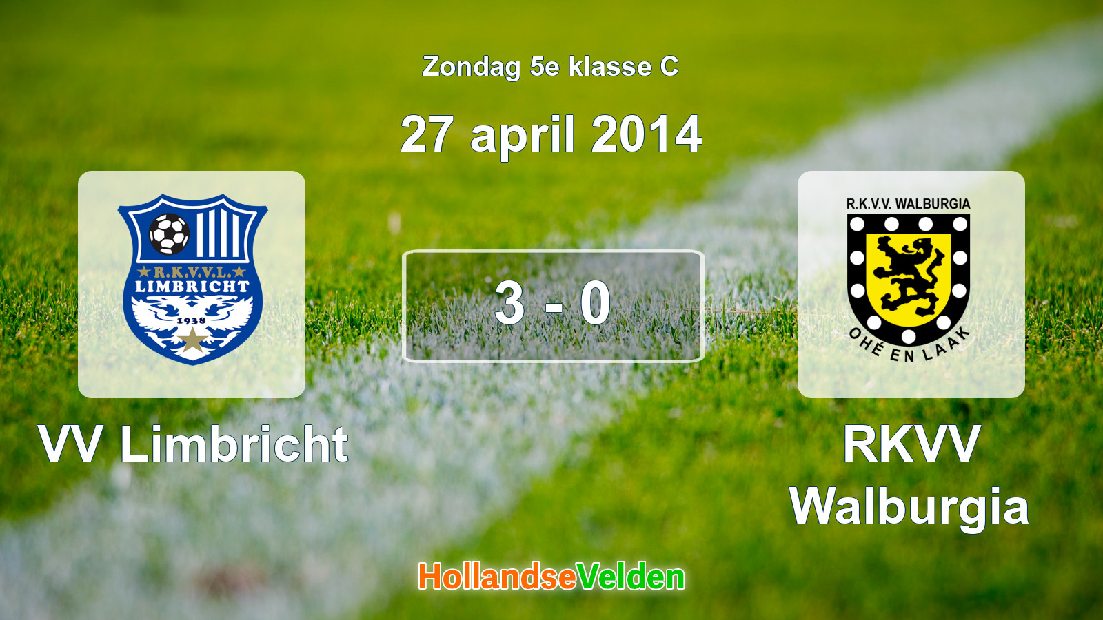 Gespeelde wedstrijd: VV Limbricht - RKVV Walburgia 3 - 0 (27 april 2014)