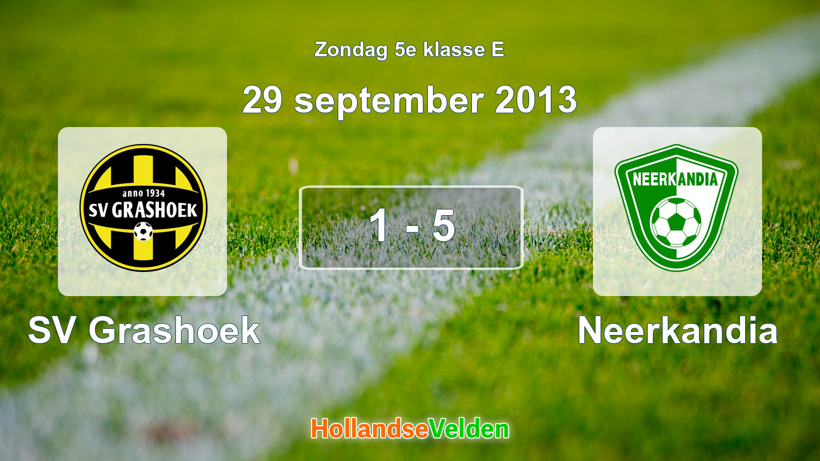 Gespeelde wedstrijd: SV Grashoek - Neerkandia 1 - 5 (29 september 2013)