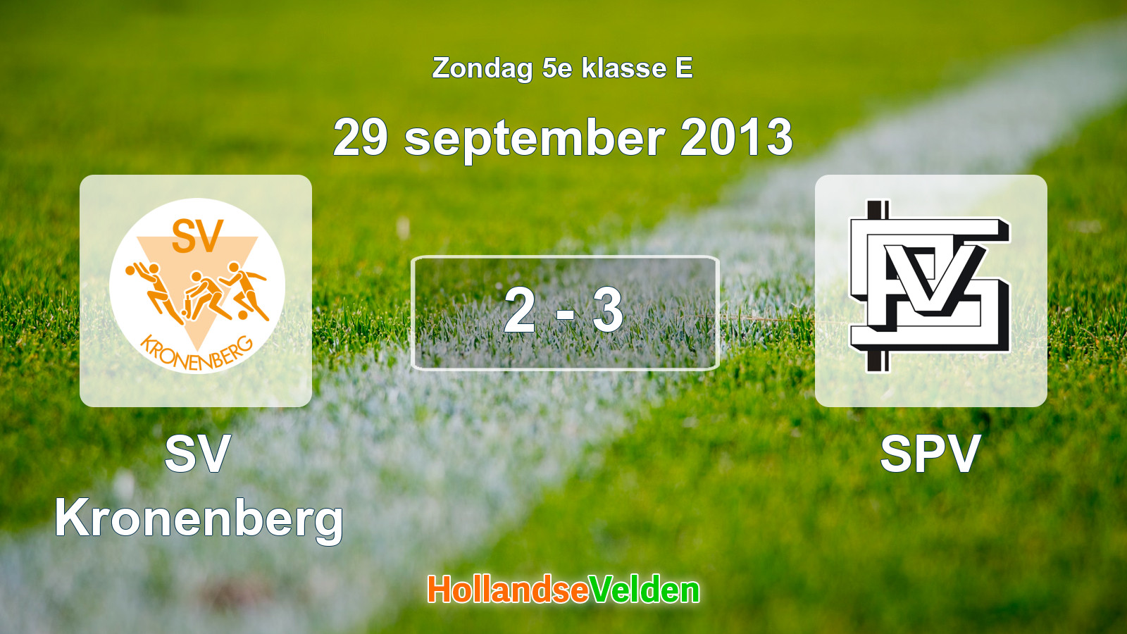 Gespeelde wedstrijd: SV Kronenberg - SPV 2 - 3 (29 september 2013)