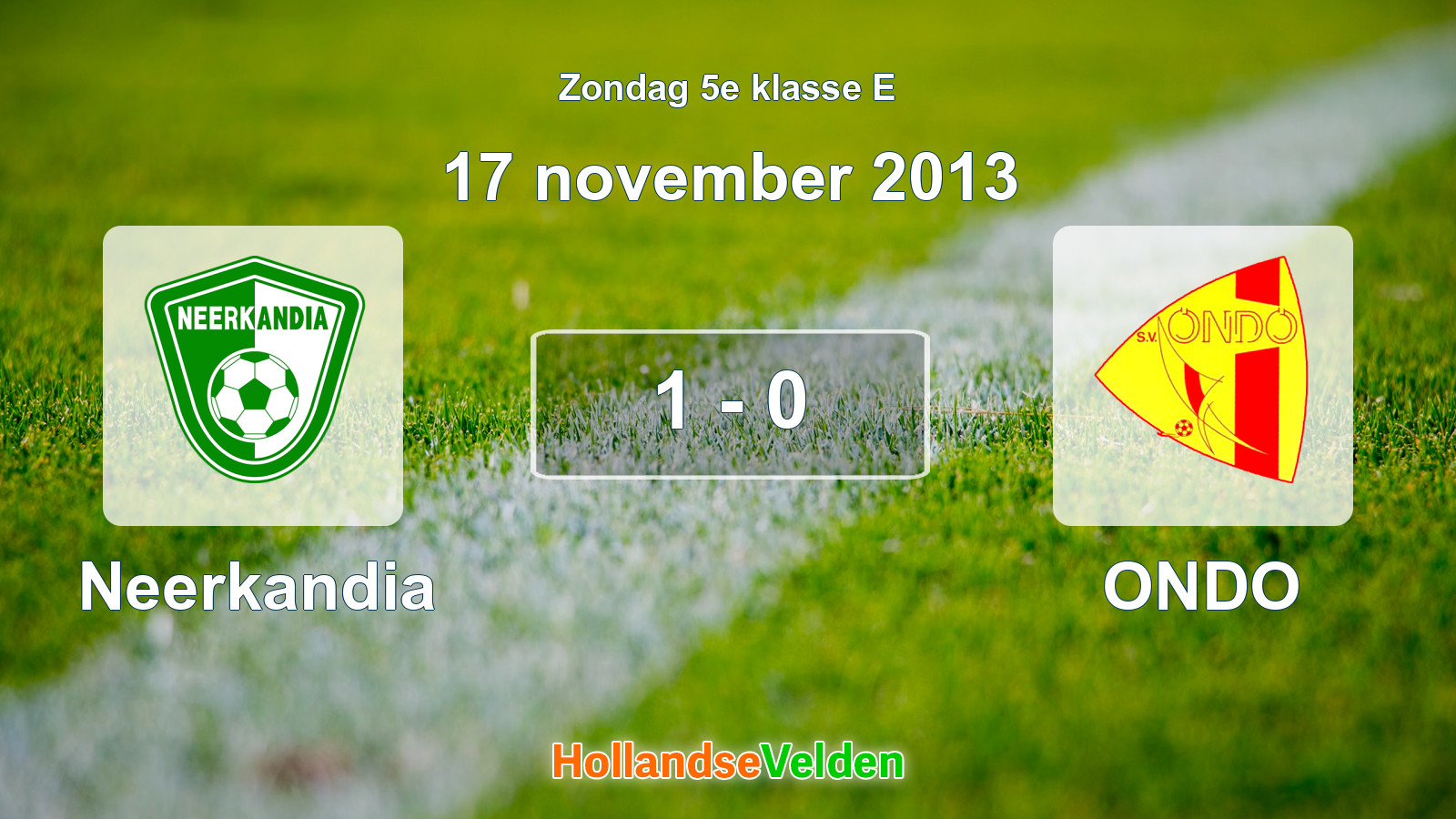 Gespeelde wedstrijd: Neerkandia - ONDO 1 - 0 (17 november 2013)