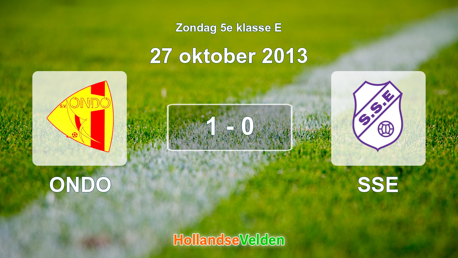 Gespeelde wedstrijd: ONDO - SSE 1 - 0 (27 oktober 2013)