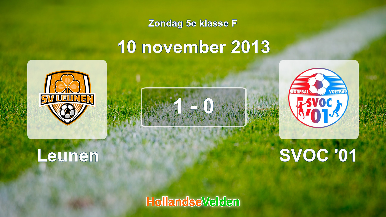 Gespeelde wedstrijd: Leunen - SVOC '01 1 - 0 (10 november 2013)