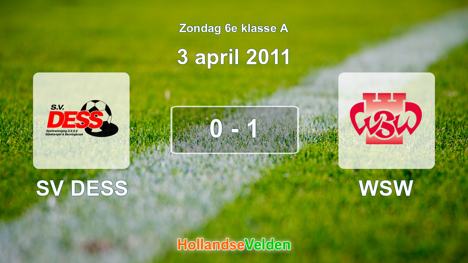 Gespeelde wedstrijd: SV DESS - WSW 0 - 1 (3 april 2011)