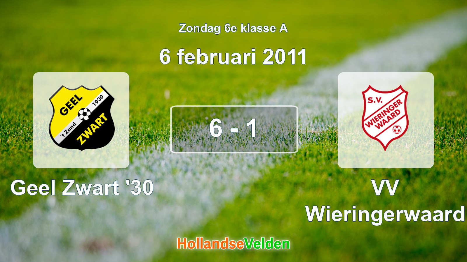 Gespeelde wedstrijd: Geel Zwart '30 - VV Wieringerwaard 6 - 1 (6 februari 2011)