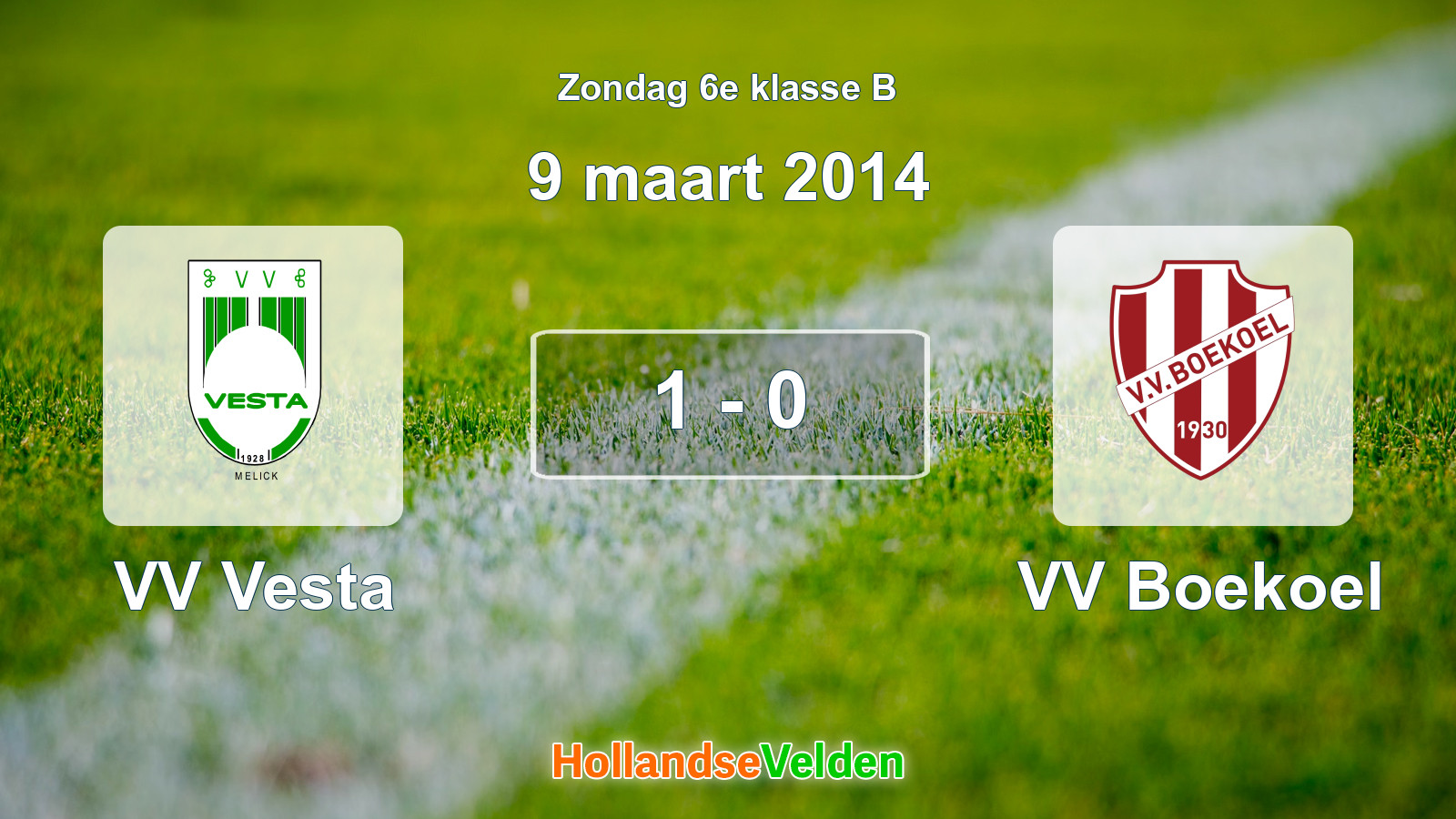 Gespeelde wedstrijd: VV Vesta - VV Boekoel 1 - 0 (9 maart 2014)