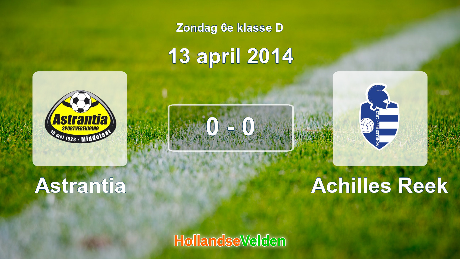 Gespeelde wedstrijd: Astrantia - Achilles Reek 0 - 0 (13 april 2014)