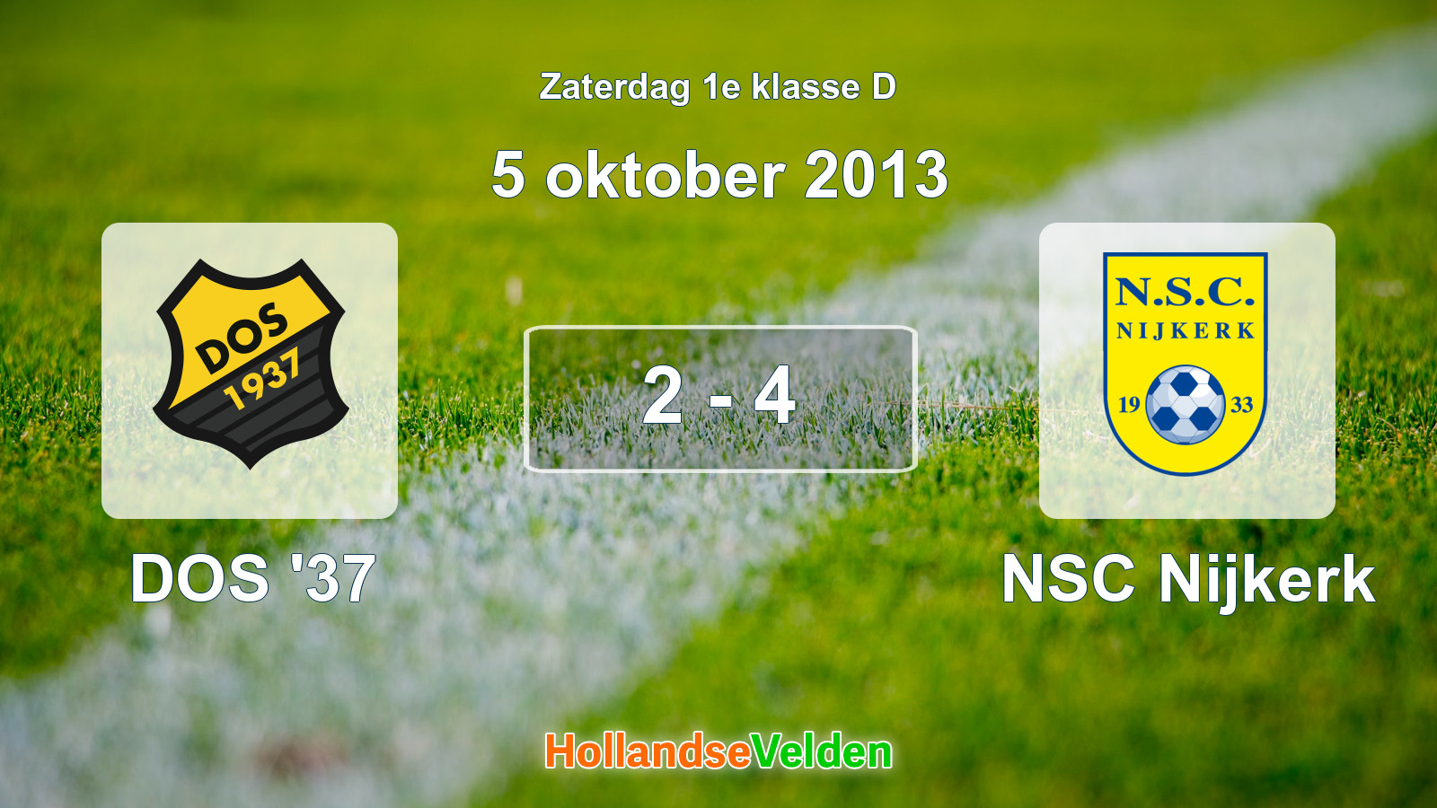 Gespeelde wedstrijd: DOS '37 - NSC Nijkerk 2 - 4 (5 oktober 2013)