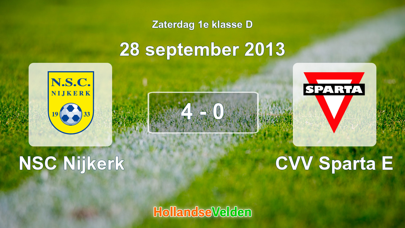 Gespeelde wedstrijd: NSC Nijkerk - CVV Sparta E 4 - 0 (28 september 2013)