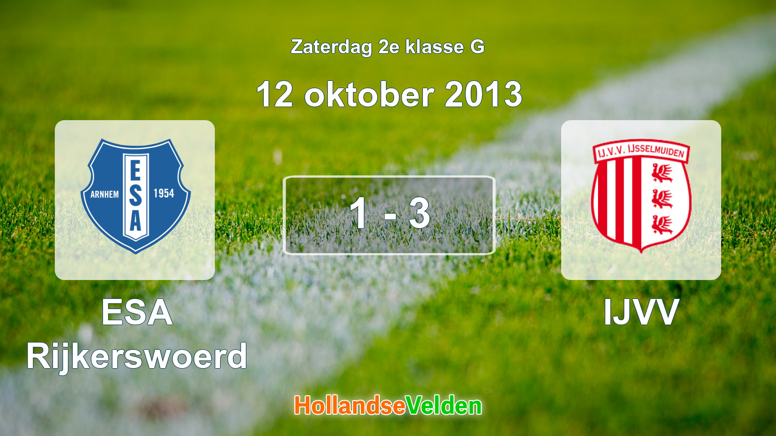 Gespeelde wedstrijd: ESA Rijkerswoerd - IJVV 1 - 3 (12 oktober 2013)