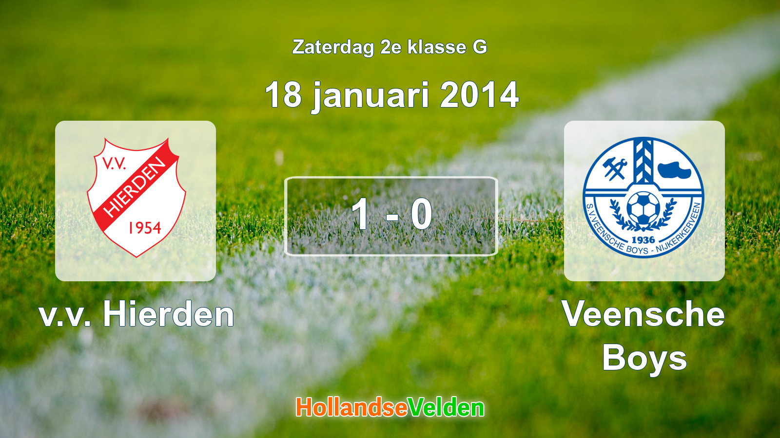 Gespeelde wedstrijd: v.v. Hierden - Veensche Boys 1 - 0 (18 januari 2014)