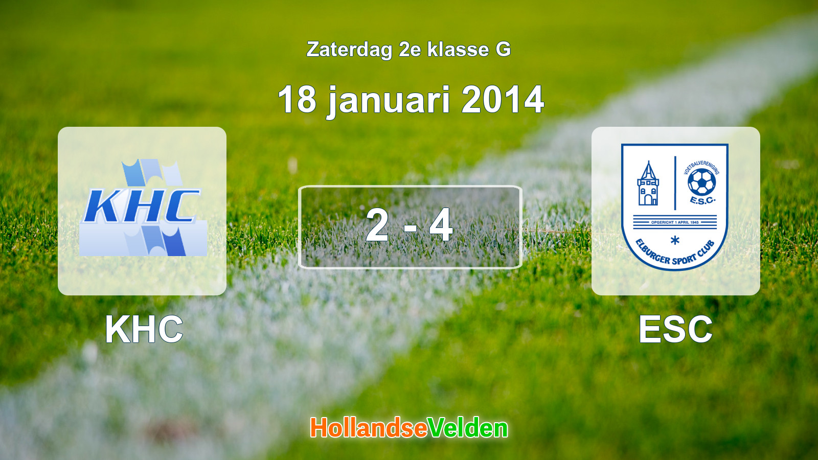 Gespeelde wedstrijd: KHC - ESC 2 - 4 (18 januari 2014)