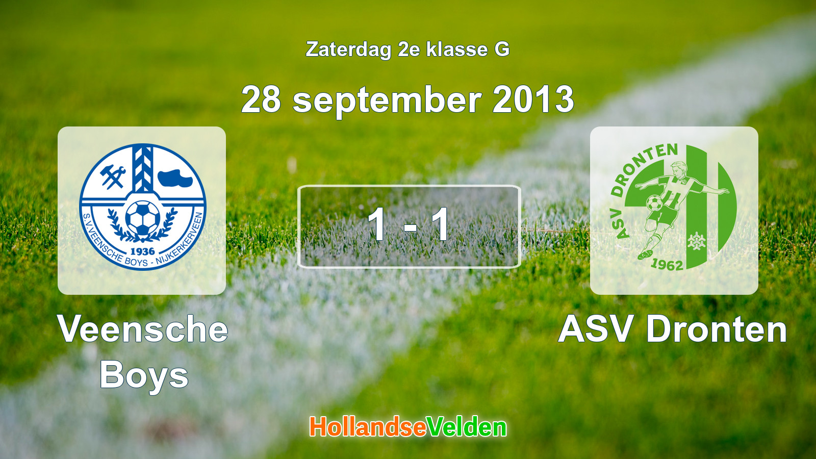Gespeelde wedstrijd: Veensche Boys - ASV Dronten 1 - 1 (28 september 2013)