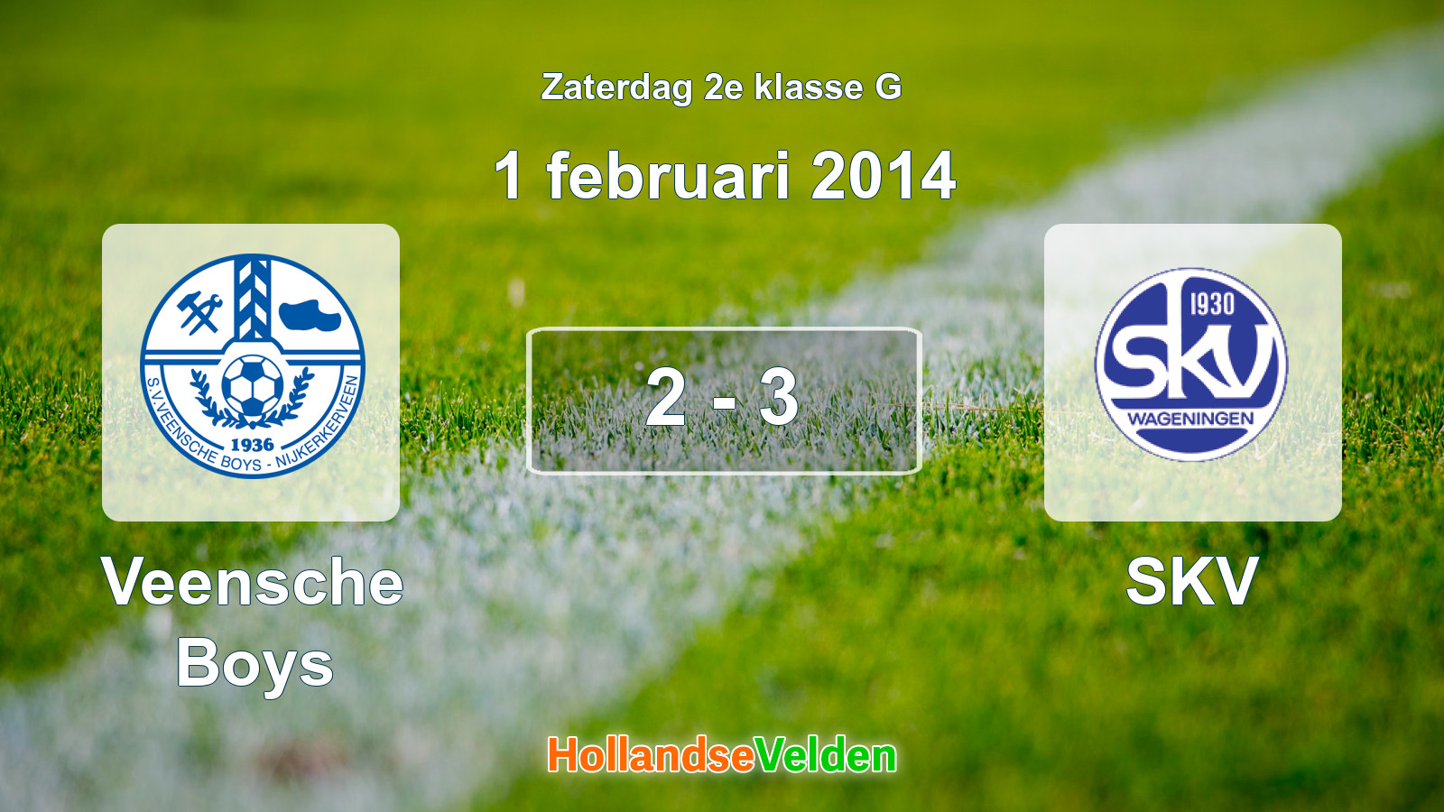 Gespeelde wedstrijd: Veensche Boys - SKV 2 - 3 (1 februari 2014)