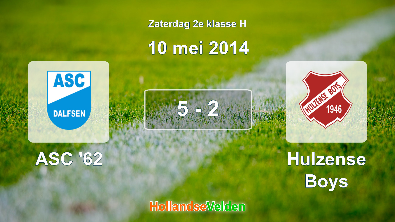 Gespeelde wedstrijd: ASC '62 - Hulzense Boys 5 - 2 (10 mei 2014)