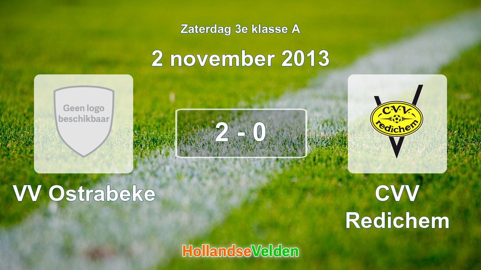 Gespeelde wedstrijd: VV Ostrabeke - CVV Redichem 2 - 0 (2 november 2013)