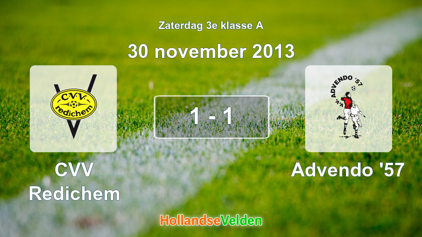 Gespeelde wedstrijd: CVV Redichem - Advendo '57 1 - 1 (30 november 2013)