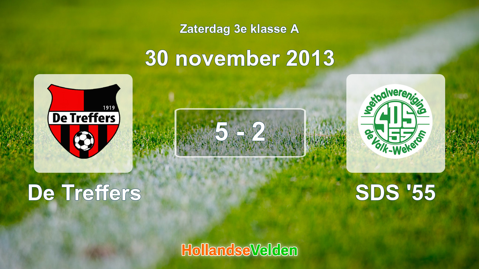 Gespeelde wedstrijd: De Treffers - SDS '55 5 - 2 (30 november 2013)