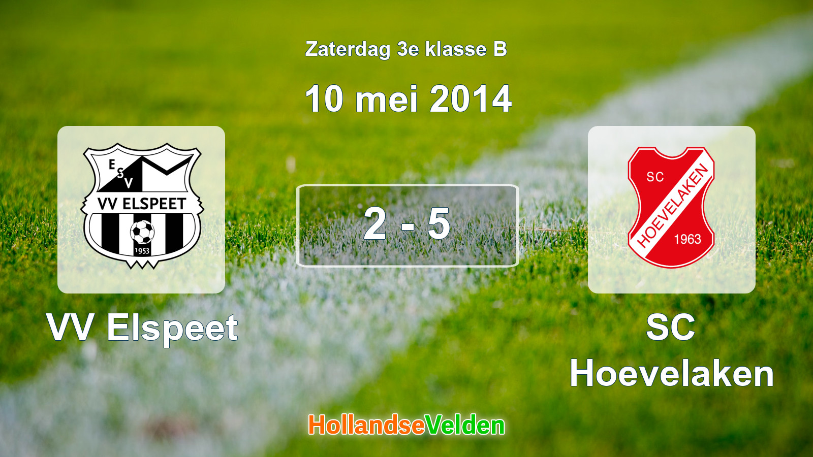 Gespeelde wedstrijd: VV Elspeet - SC Hoevelaken 2 - 5 (10 mei 2014)