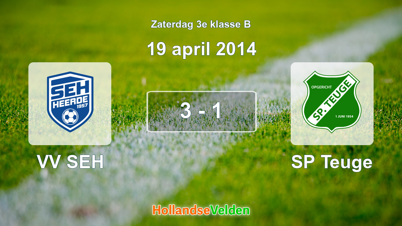 Gespeelde wedstrijd: VV SEH - SP Teuge 3 - 1 (19 april 2014)