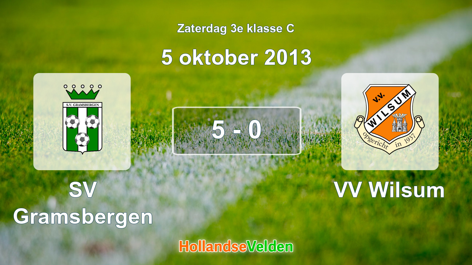 Gespeelde wedstrijd: SV Gramsbergen - VV Wilsum 5 - 0 (5 oktober 2013)