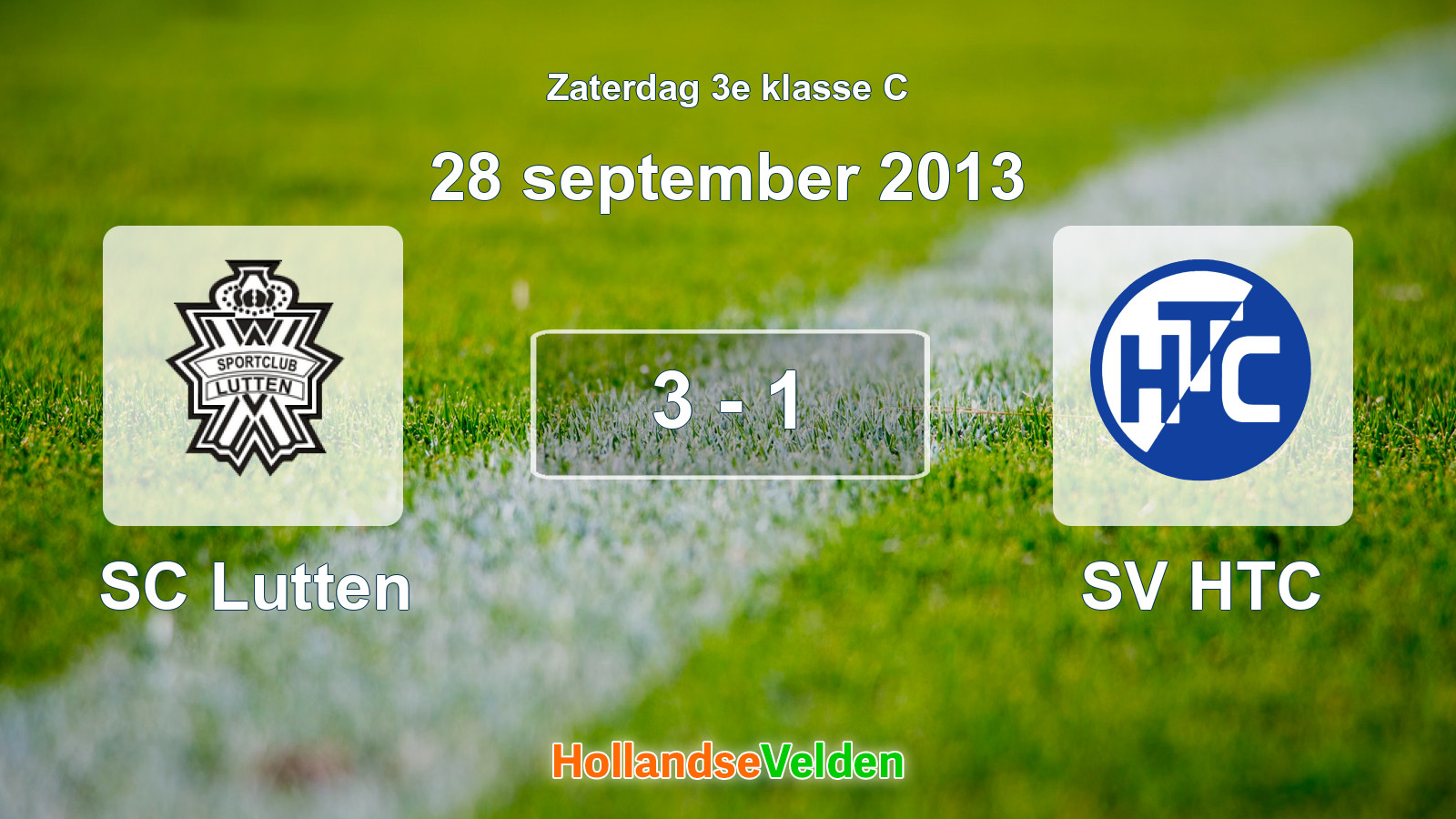 Gespeelde wedstrijd: SC Lutten - SV HTC 3 - 1 (28 september 2013)