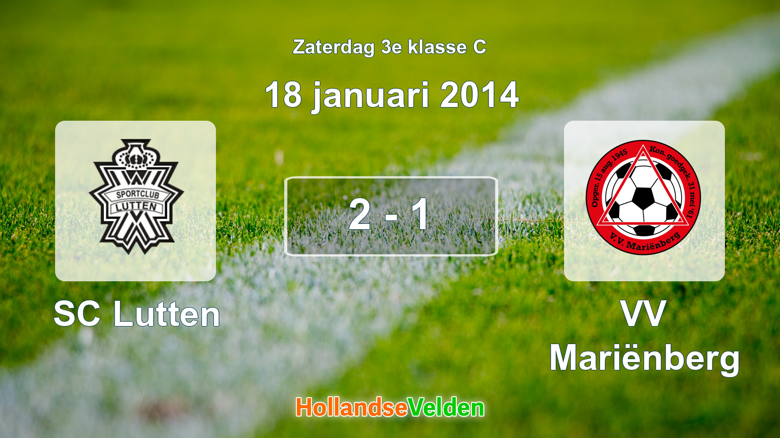 Gespeelde wedstrijd: SC Lutten - VV Mariënberg 2 - 1 (18 januari 2014)