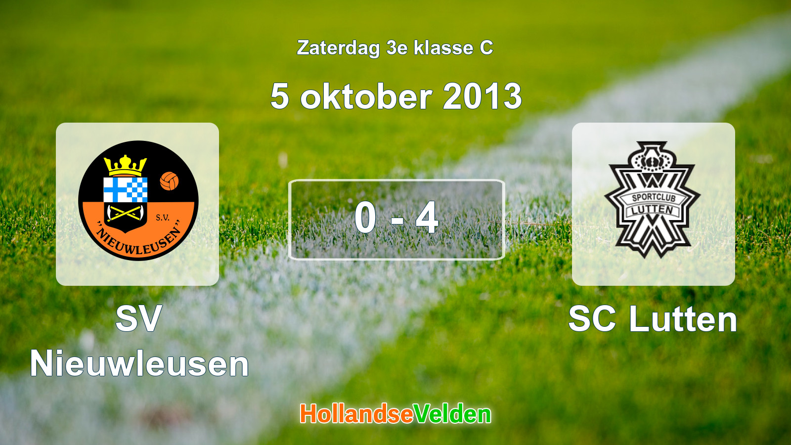 Gespeelde wedstrijd: SV Nieuwleusen - SC Lutten 0 - 4 (5 oktober 2013)