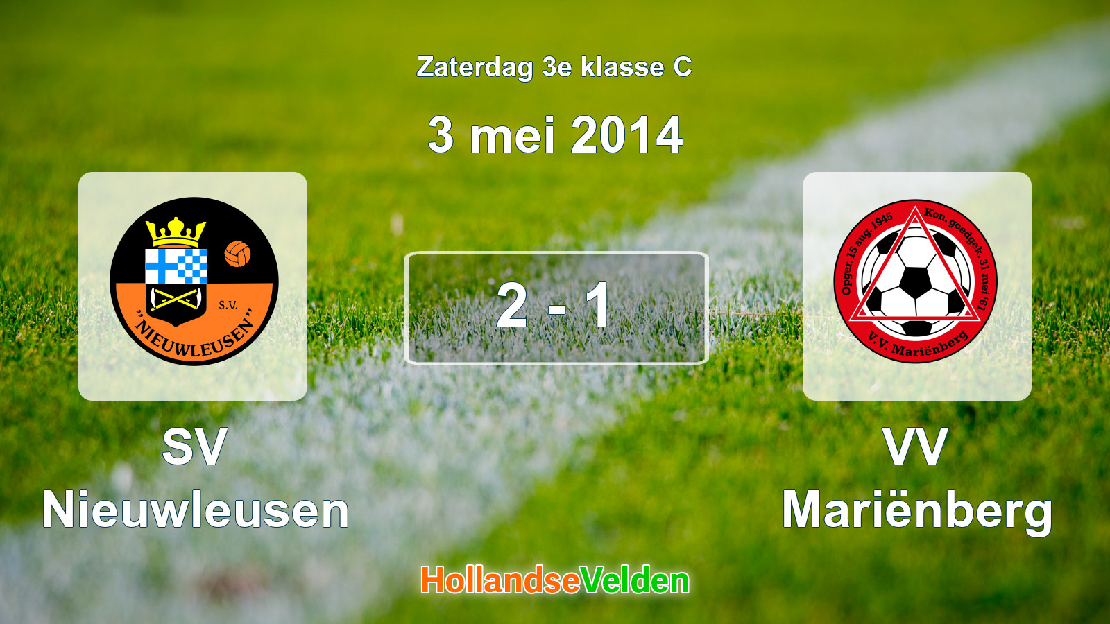 Gespeelde wedstrijd: SV Nieuwleusen - VV Mariënberg 2 - 1 (3 mei 2014)