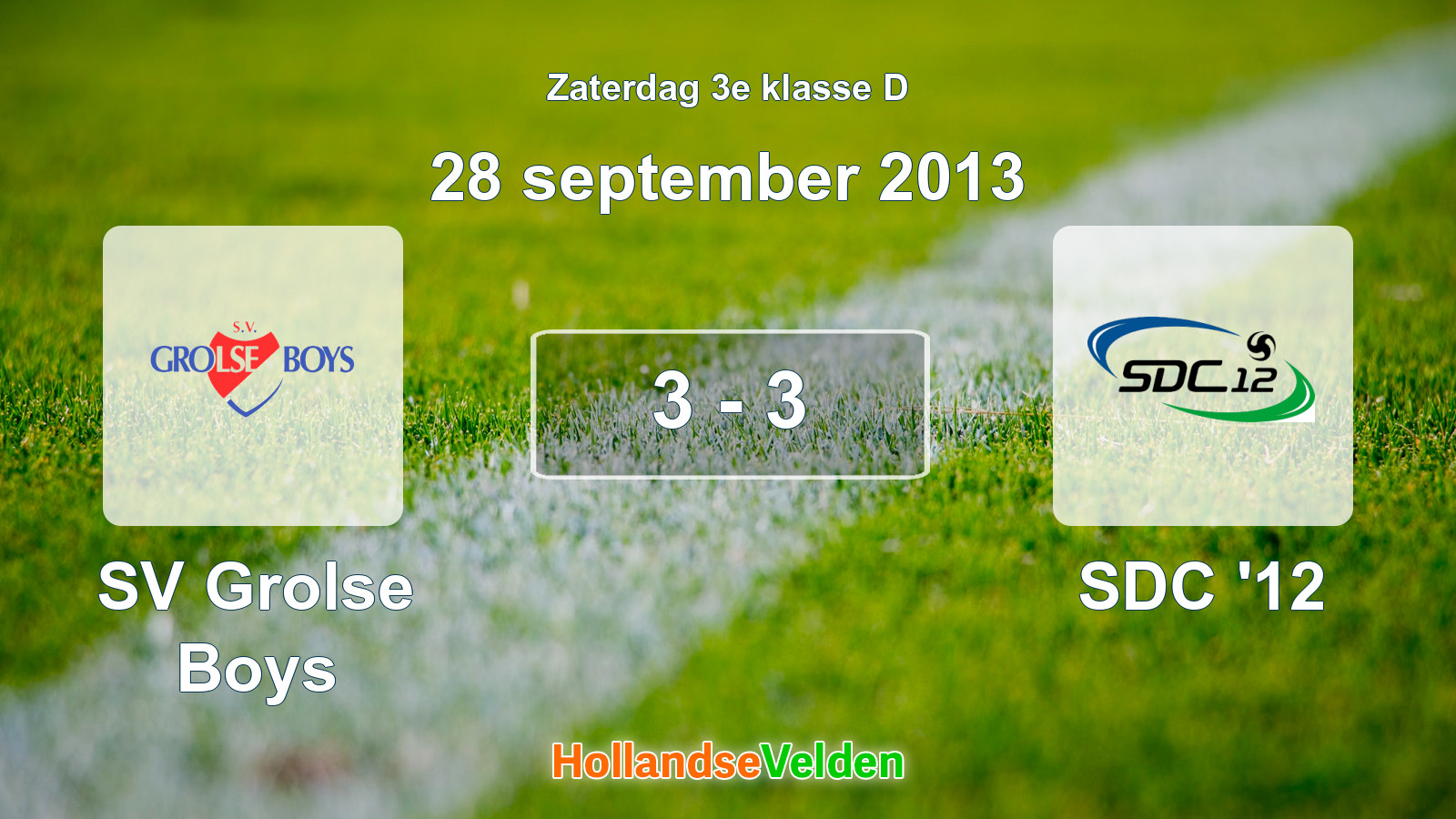 Gespeelde wedstrijd: SV Grolse Boys - SDC '12 3 - 3 (28 september 2013)