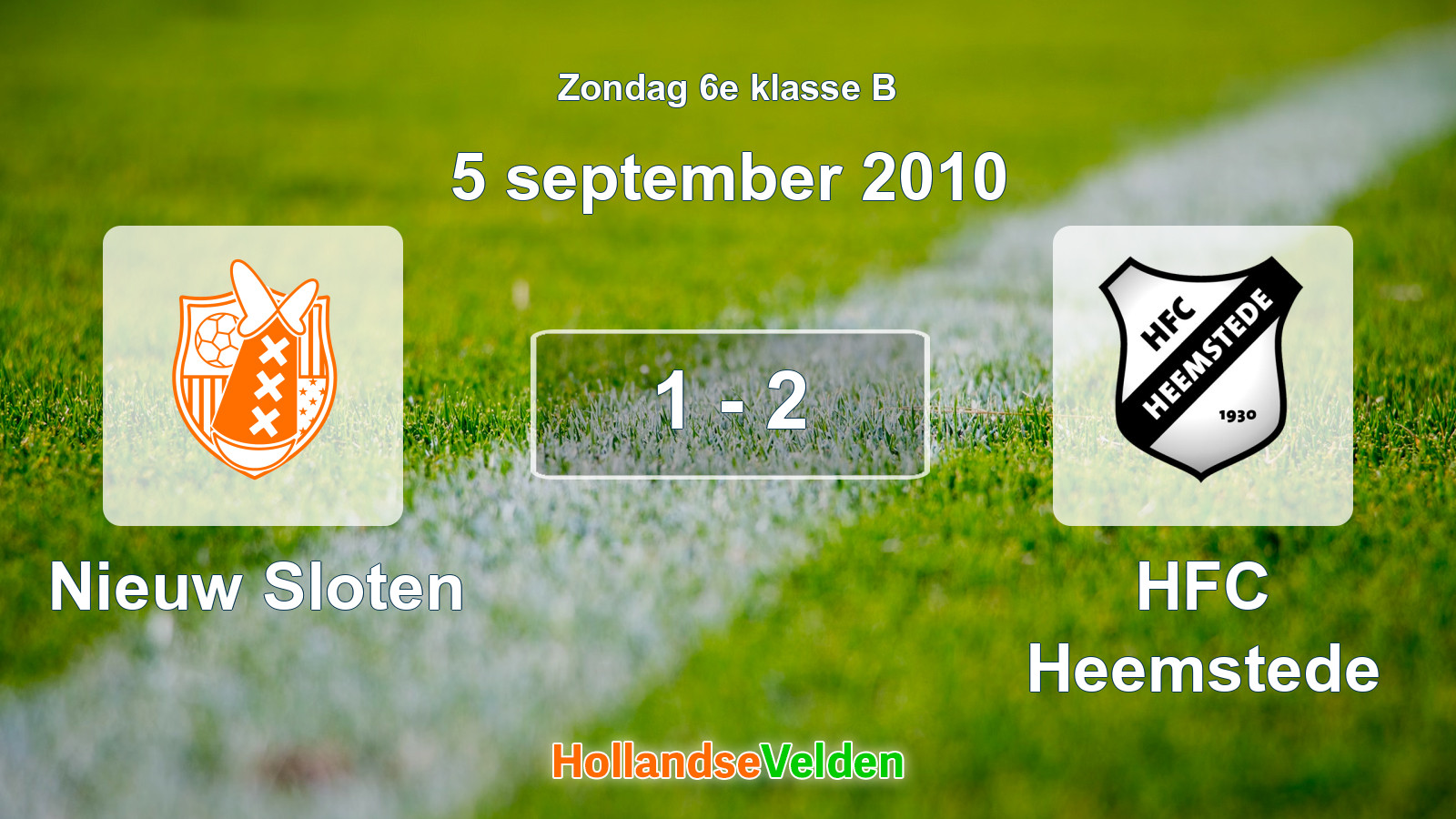 Gespeelde wedstrijd: Nieuw Sloten - HFC Heemstede 1 - 2 (5 september 2010)
