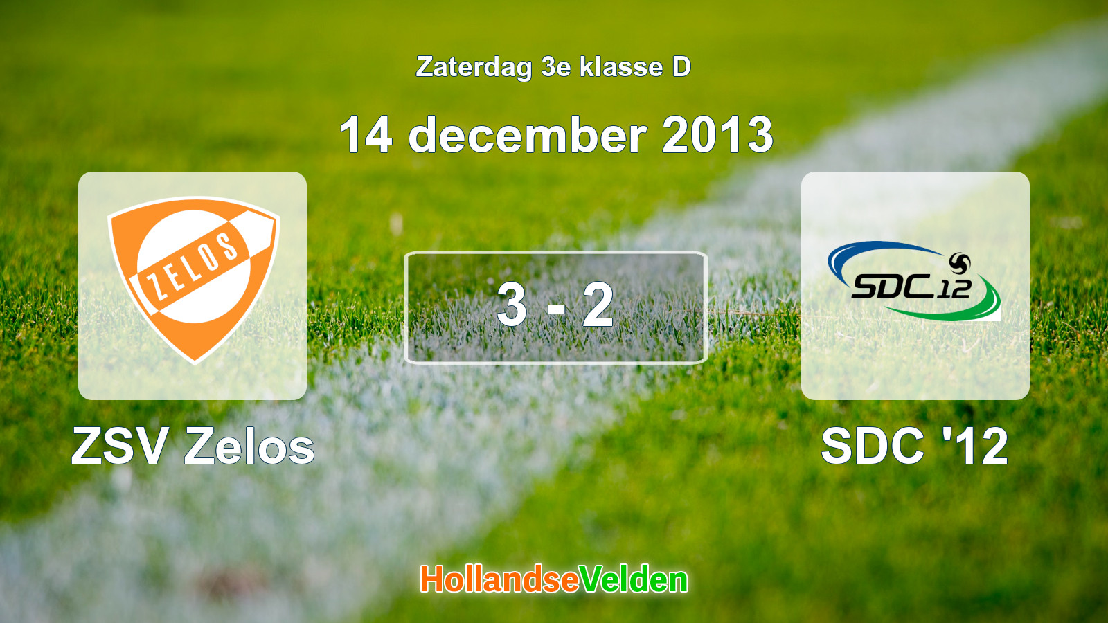 Gespeelde wedstrijd: ZSV Zelos - SDC '12 3 - 2 (14 december 2013)