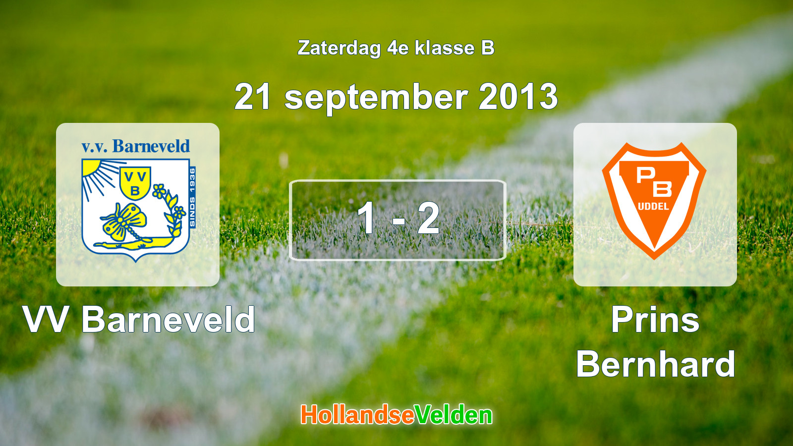 Gespeelde wedstrijd: VV Barneveld - Prins Bernhard 1 - 2 (21 september 2013)