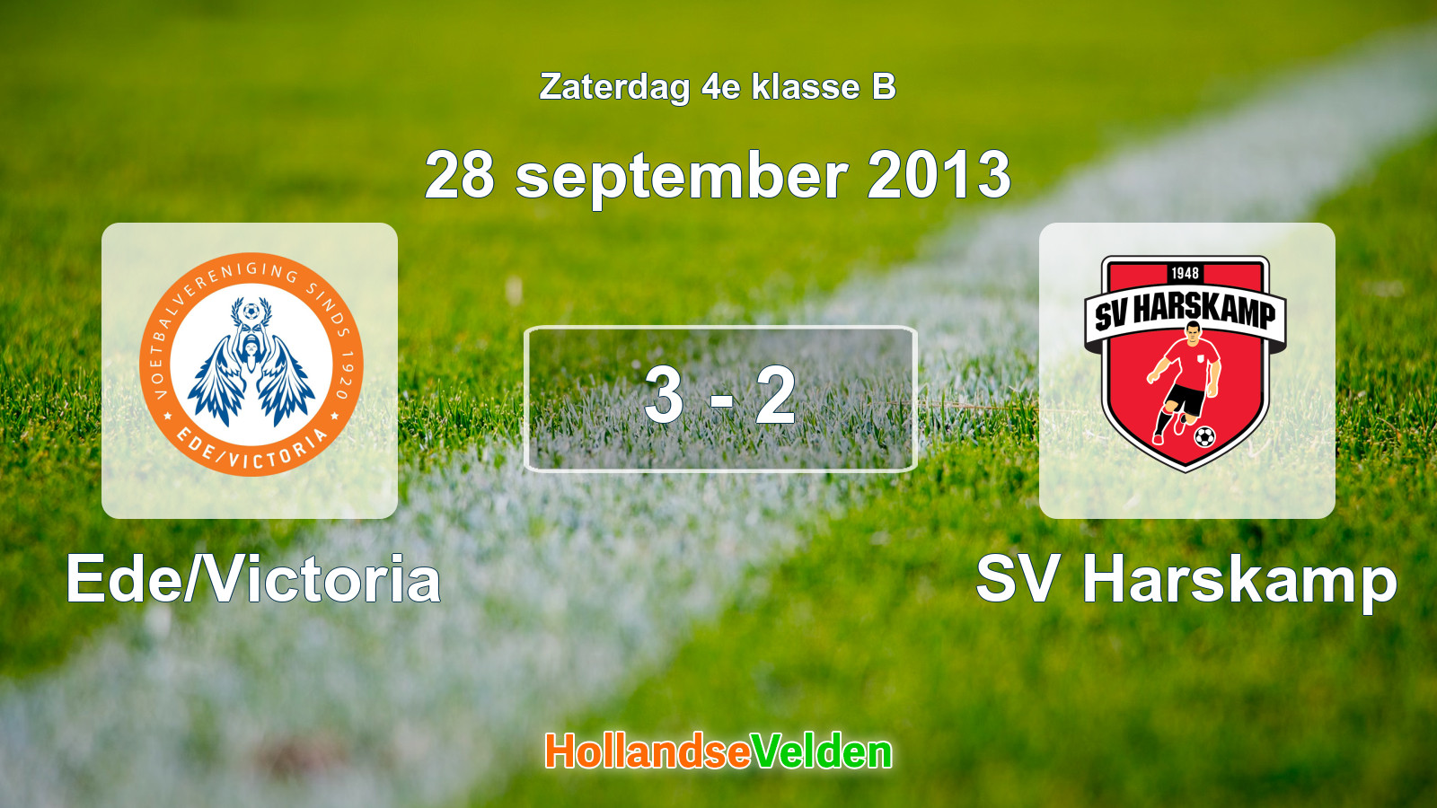 Gespeelde wedstrijd: Ede/Victoria - SV Harskamp 3 - 2 (28 september 2013)