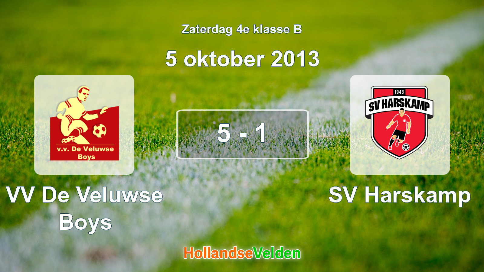 Gespeelde wedstrijd: VV De Veluwse Boys - SV Harskamp 5 - 1 (5 oktober 2013)