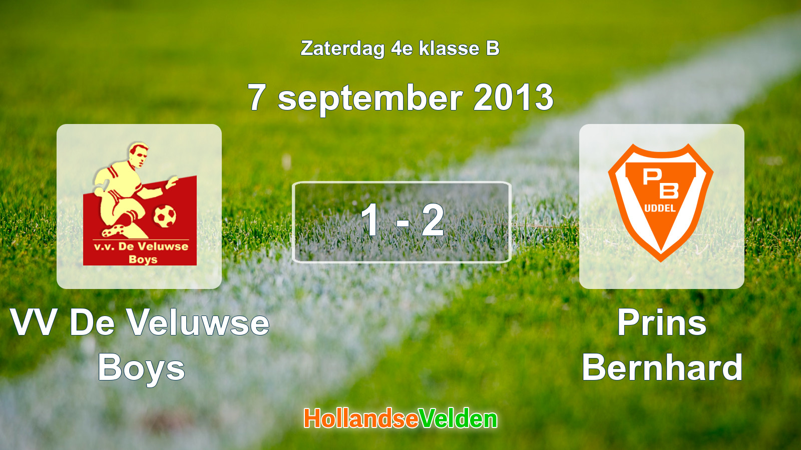 Gespeelde wedstrijd: VV De Veluwse Boys - Prins Bernhard 1 - 2 (7 september 2013)