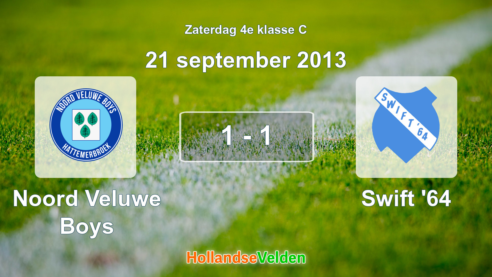 Gespeelde wedstrijd: Noord Veluwe Boys - Swift '64 1 - 1 (21 september 2013)