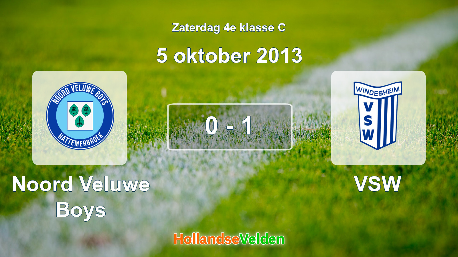 Gespeelde wedstrijd: Noord Veluwe Boys - VSW 0 - 1 (5 oktober 2013)
