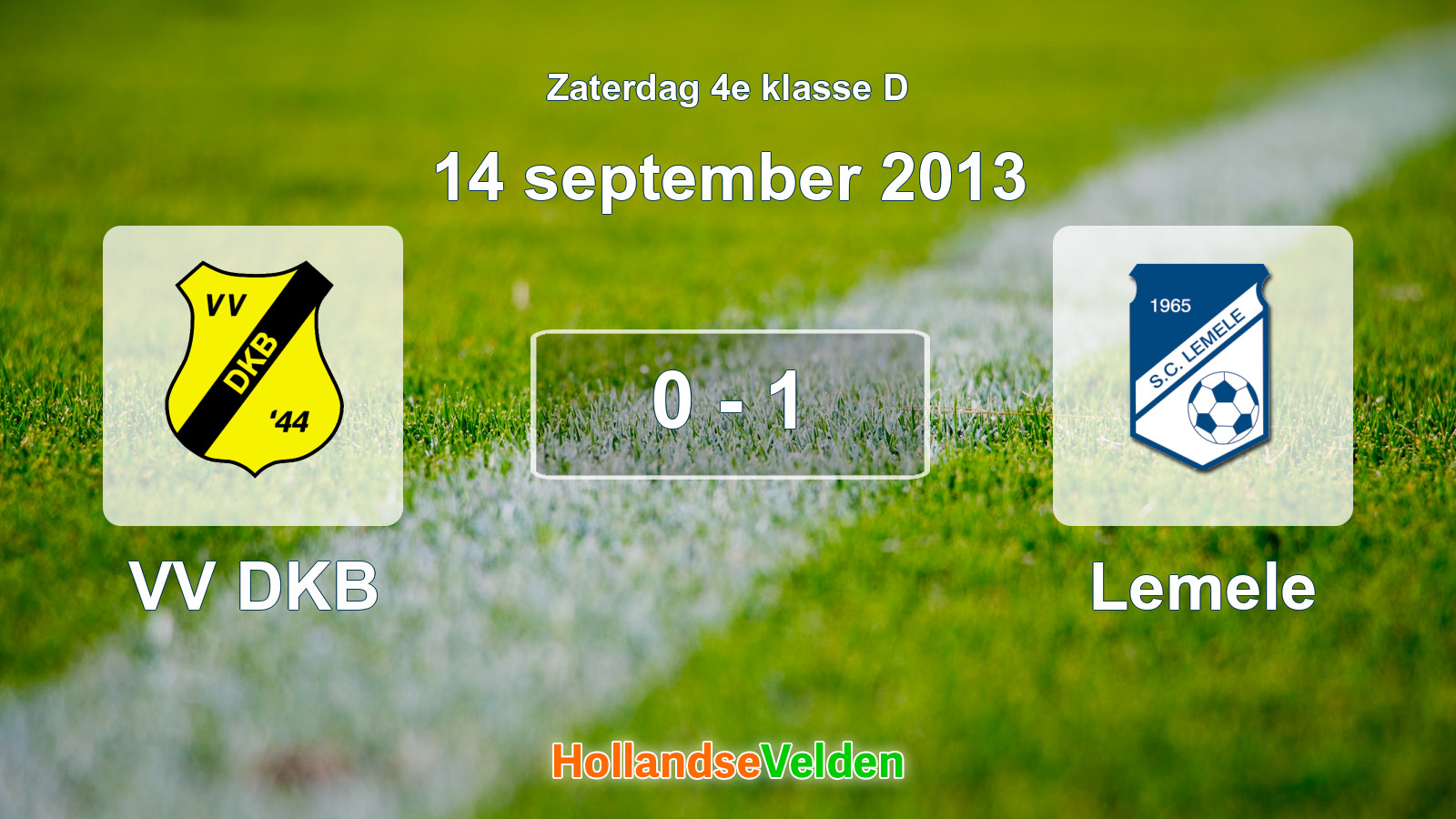 Gespeelde wedstrijd: VV DKB - Lemele 0 - 1 (14 september 2013)