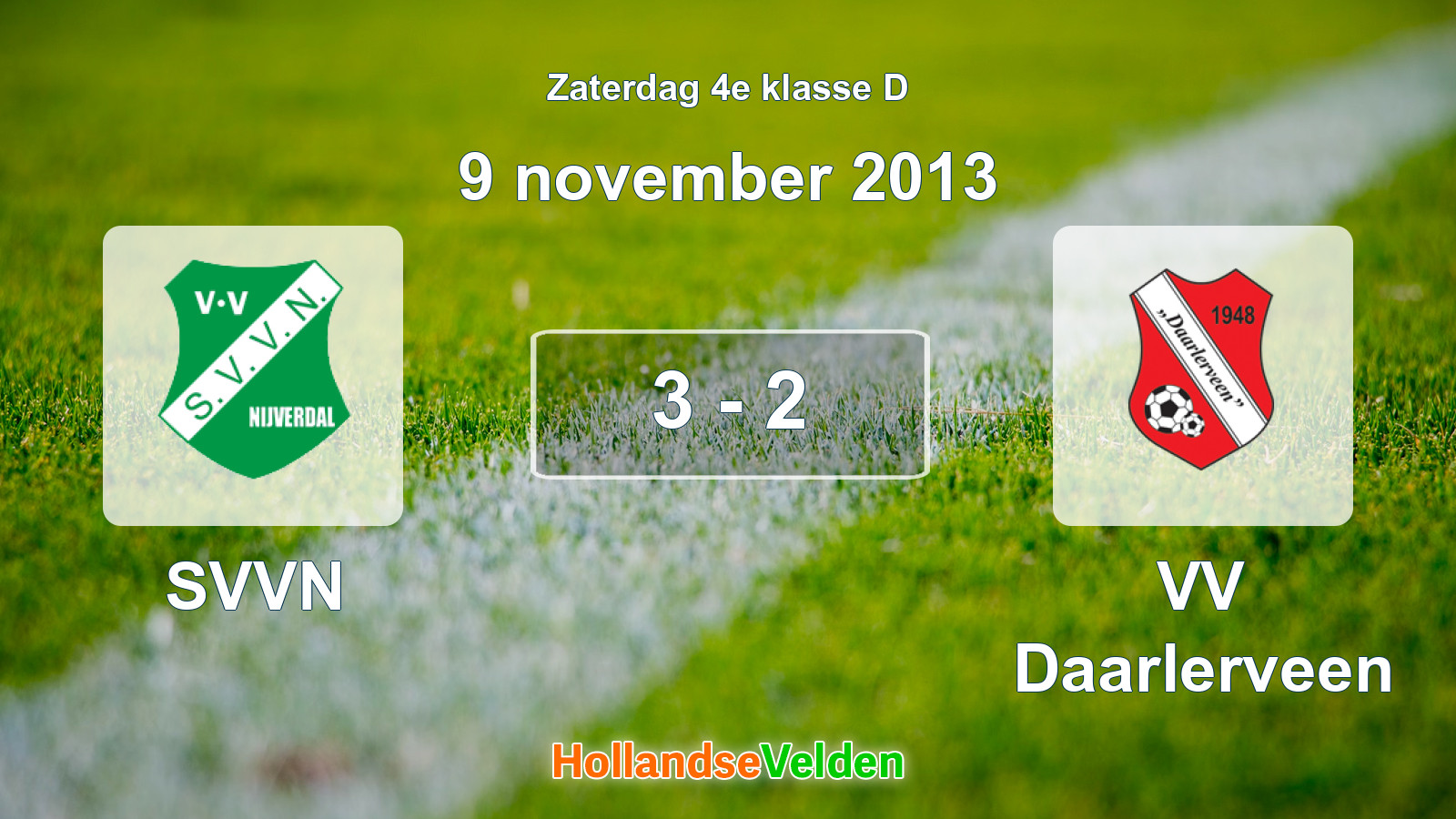 Gespeelde wedstrijd: SVVN - VV Daarlerveen 3 - 2 (9 november 2013)