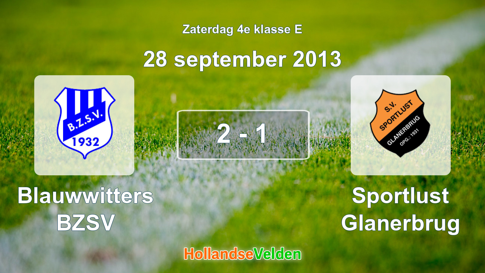 Gespeelde wedstrijd: Blauwwitters BZSV - Sportlust Glanerbrug 2 - 1 (28 september 2013)