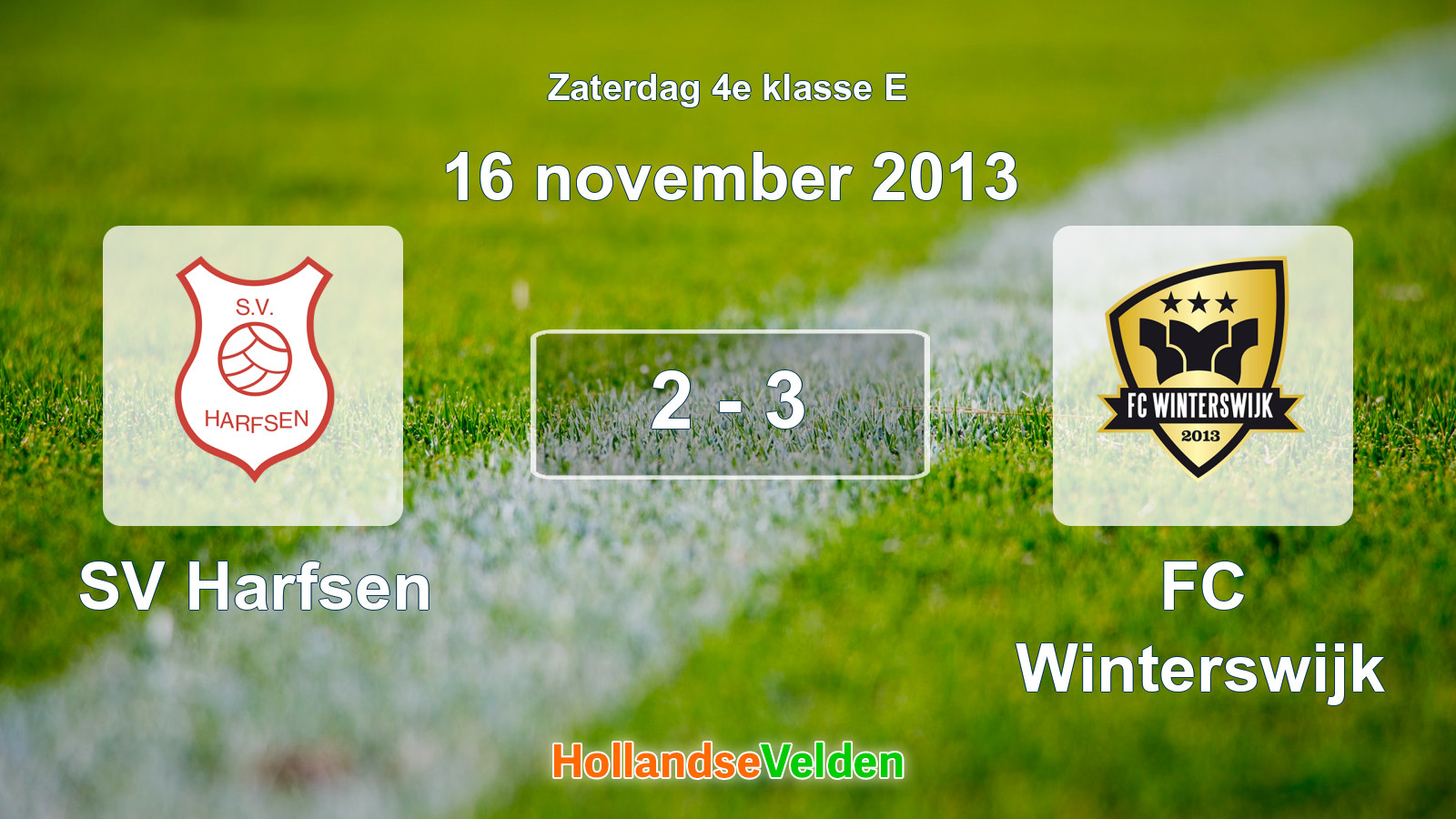 Gespeelde wedstrijd: SV Harfsen - FC Winterswijk 2 - 3 (16 november 2013)