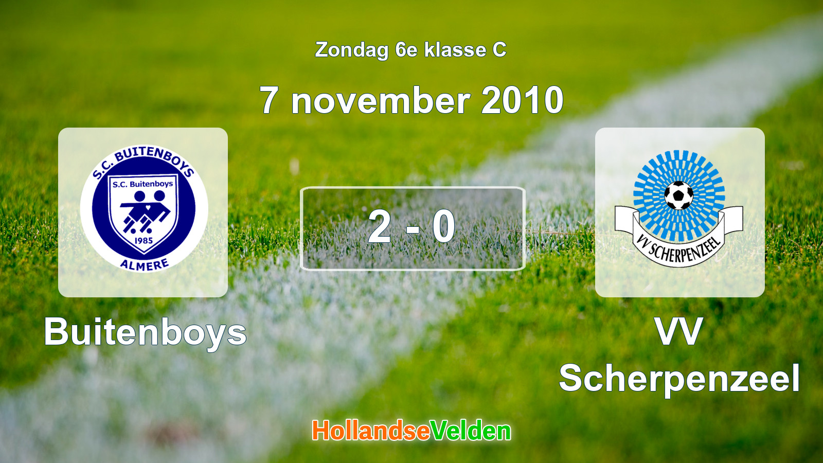 Gespeelde wedstrijd: Buitenboys - VV Scherpenzeel 2 - 0 (7 november 2010)