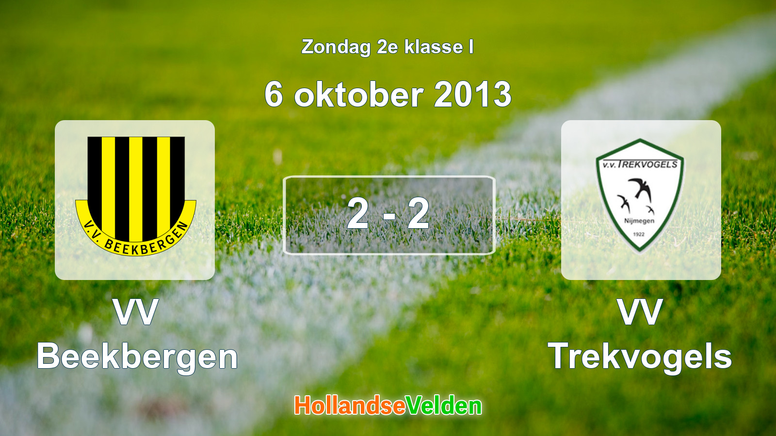 Gespeelde wedstrijd: VV Beekbergen - VV Trekvogels 2 - 2 (6 oktober 2013)