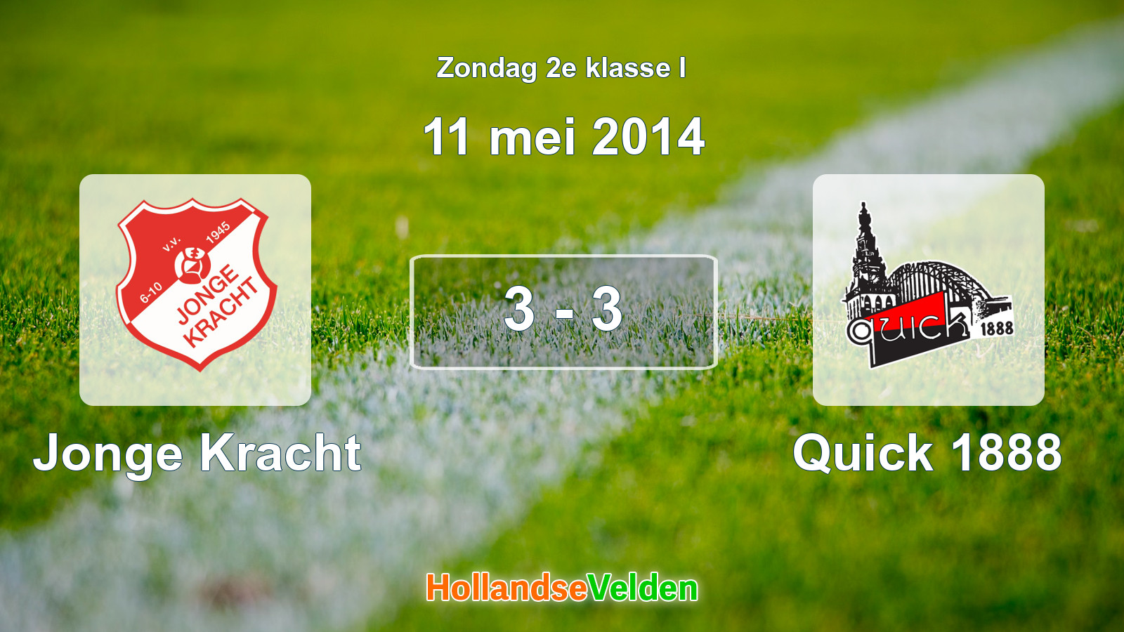 Gespeelde wedstrijd: Jonge Kracht - Quick 1888 3 - 3 (11 mei 2014)