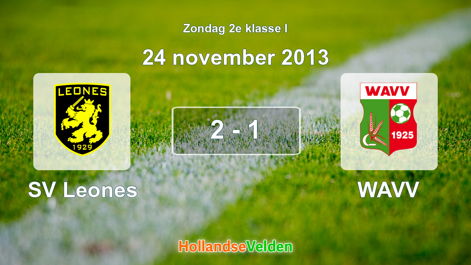 Gespeelde wedstrijd: SV Leones - WAVV 2 - 1 (24 november 2013)
