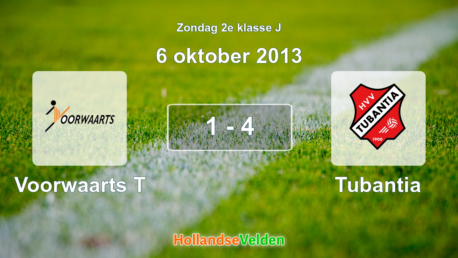 Gespeelde wedstrijd: Voorwaarts T - Tubantia 1 - 4 (6 oktober 2013)